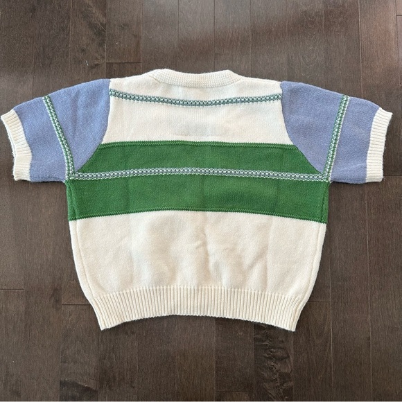 Cider Green and Blue Striped Cardigan - Picture 5 of 6